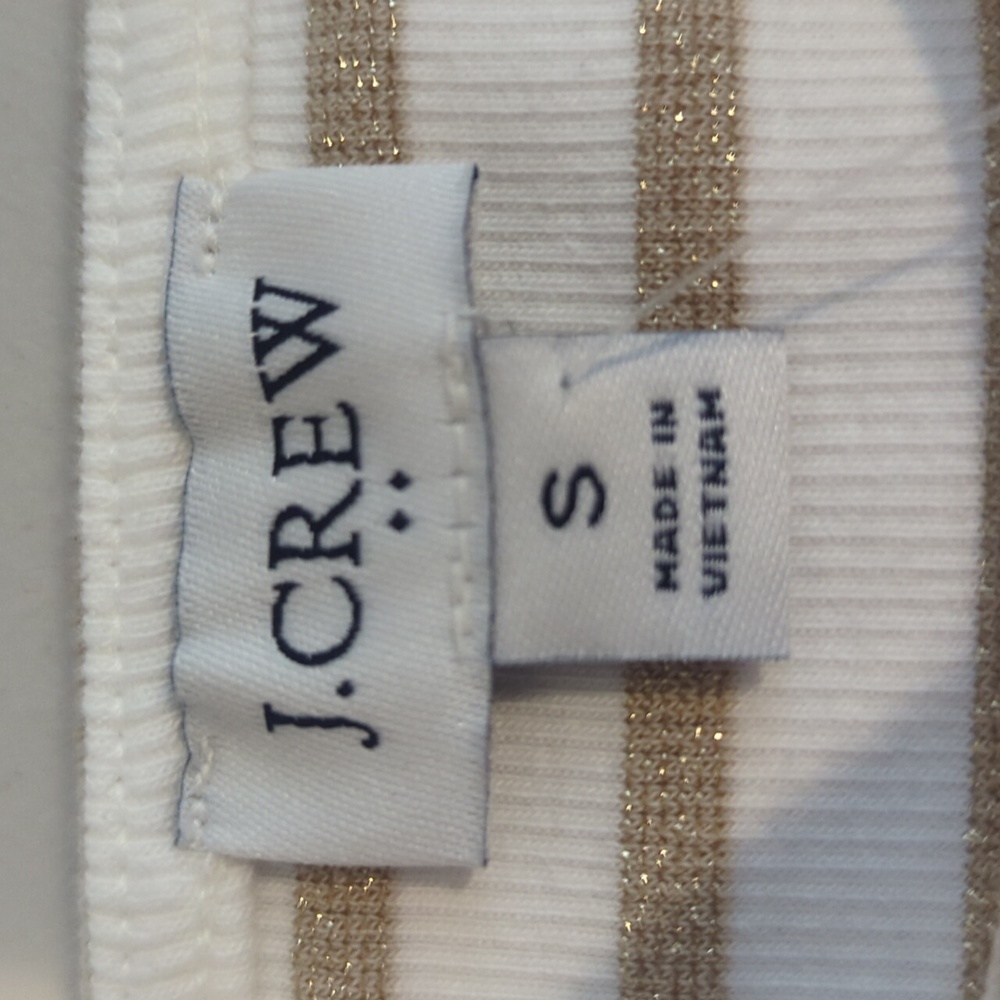 NWT J. Crew Factory Metallic Striped Boatneck Top - Picture 3 of 5